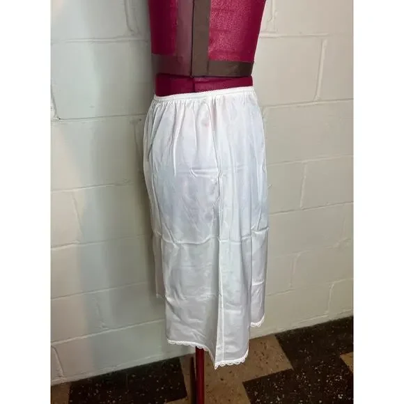 warner half slip skirt white knee length size large - Picture 5 of 8